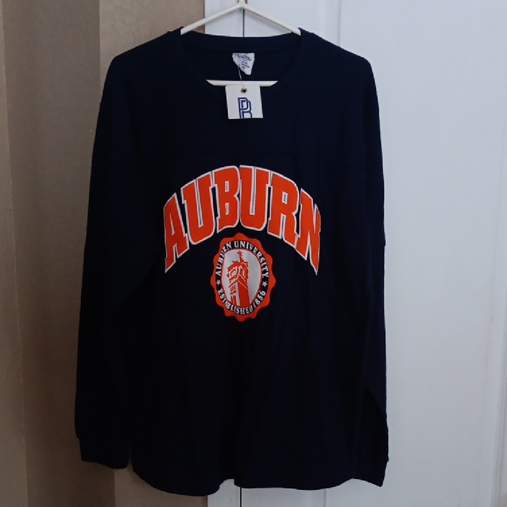 Pressbox Auburn University Navy and Orange Long Sleeve Tee